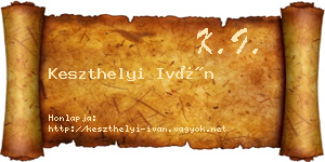 Keszthelyi Iván névjegykártya